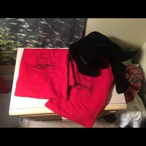 christian louboutin thigh high velvet boots